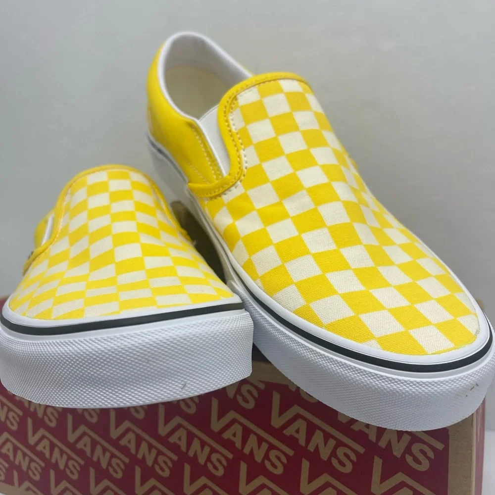 Vans Men’s Classic Slip-On
(Checkerboard) Cyber Yellow Sneakers 
VN0A33TB42Z - Picture 11 of 16